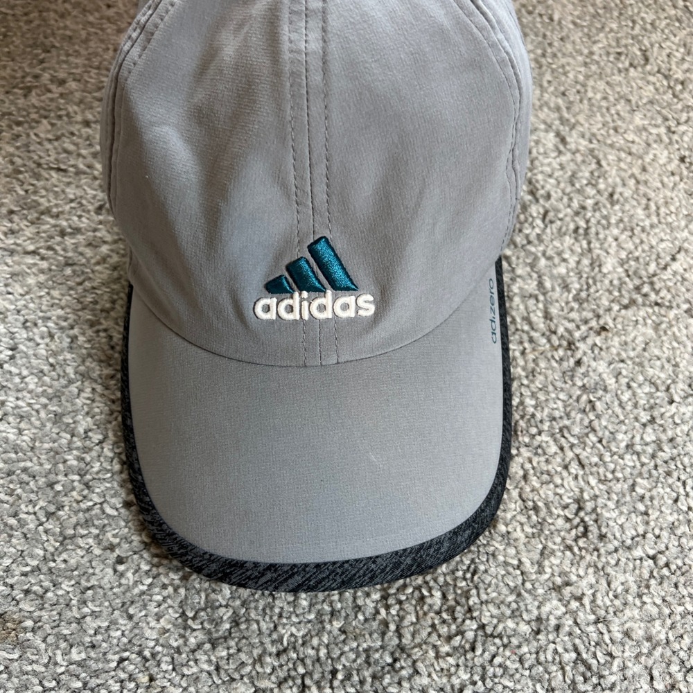 Adidas Adizero Running Hat Womens Grey Teal Adjustable Performance Cap athletic - Picture 2 of 12